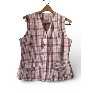 Vintage Primstyle Cotton plaid vest, made‎ in Japan